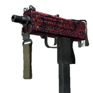 MAC-10 | Red Filigree (Field-Tested)
